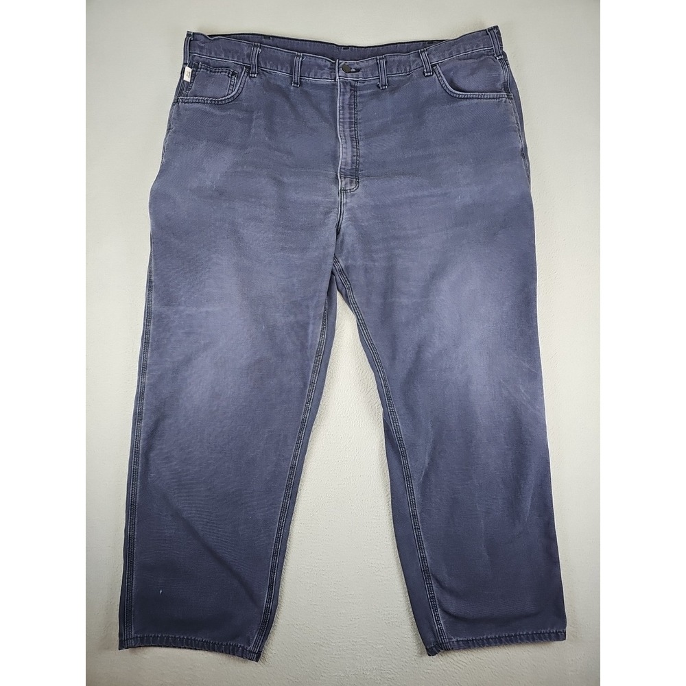 Carhartt FR Pants Men's 46x31 Navy Flame-Resistant Loose Fit Canvas FRB159 DNY